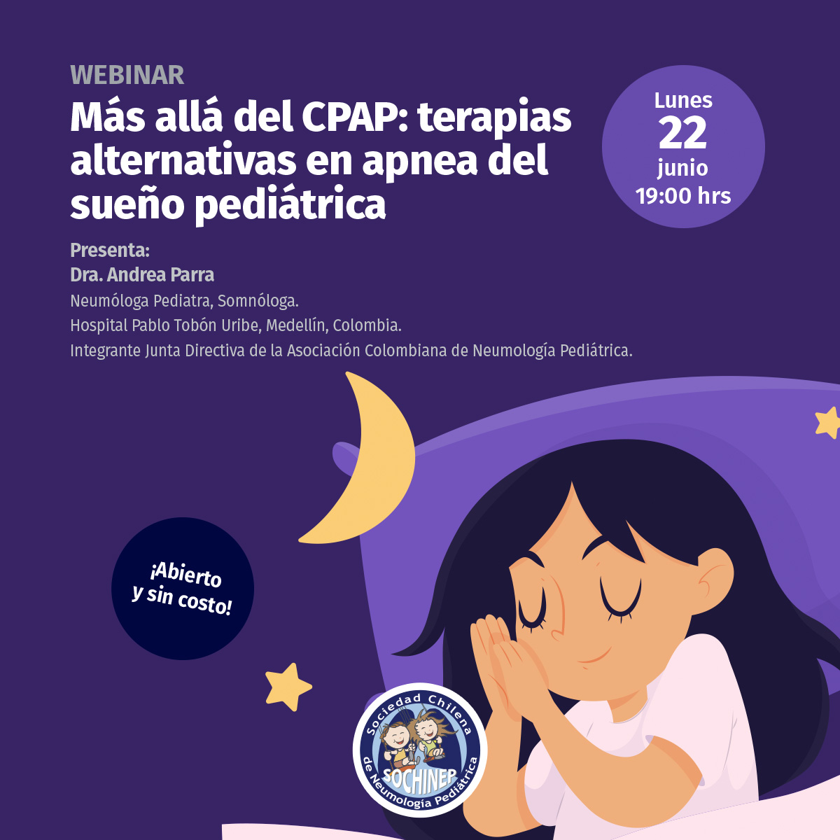 Webinar: "Más allá del CPAP: terapias alternativas en apnea del sueño pediátrica"