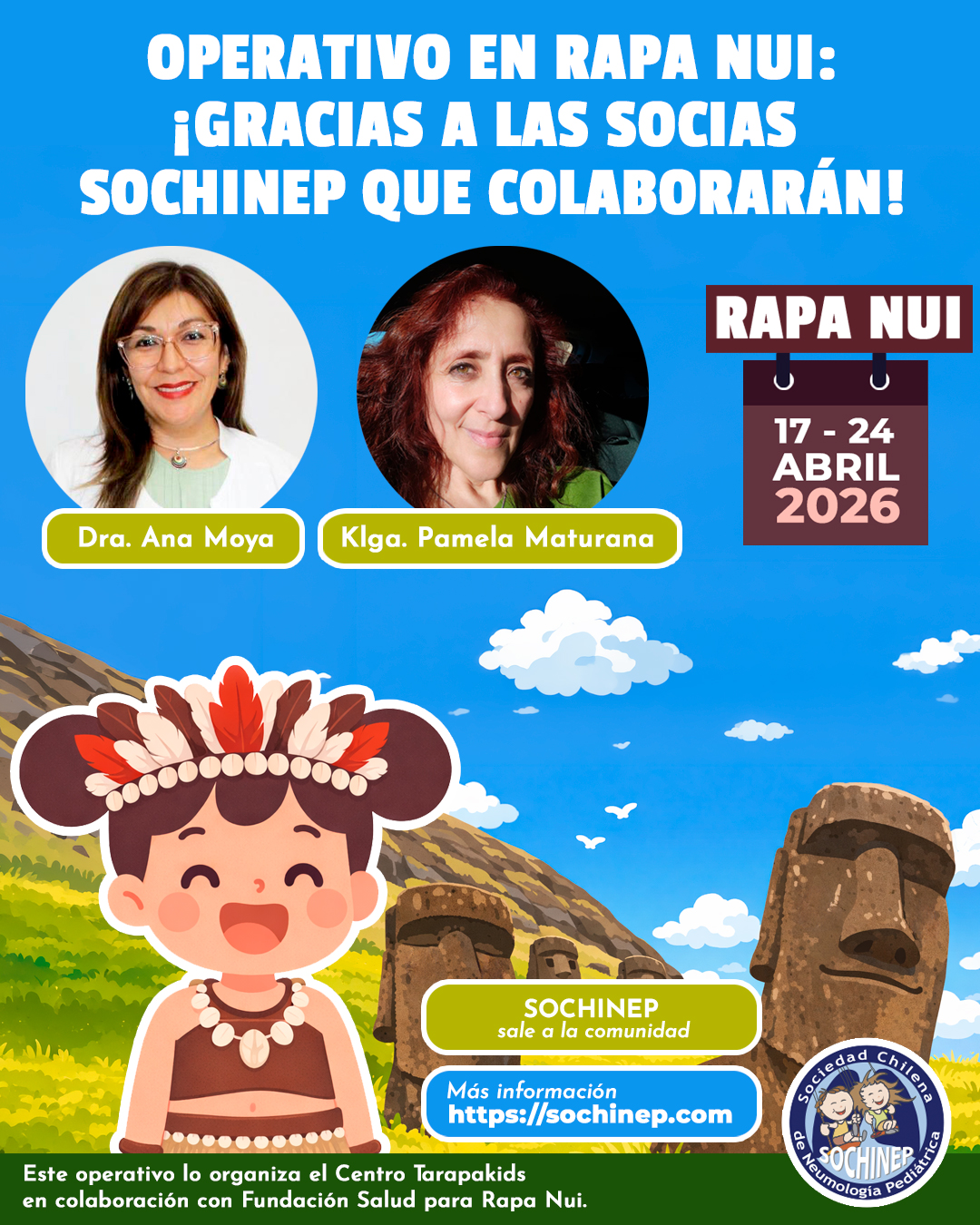 Operativo en Rapa Nui: &iexcl;Gracias a las socias SOCHINEP que colaborar&aacute;n!